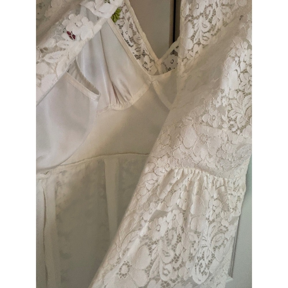 Tracy Reese x Anthropologie Embroidered Lace Dress Size 8 White Boho Romantic - Picture 11 of 11